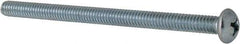 Value Collection - 1/4-20 UNC, 4" Length Under Head Phillips Drive Machine Screw - Round Head, Grade 2 Steel, Zinc-Plated Finish, Without Washer - USA Tool & Supply