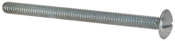Value Collection - 1/4-20 UNC, 3-1/2" Length Under Head Slotted Drive Machine Screw - Truss Head, Grade 2 Steel, Zinc-Plated Finish, Without Washer - USA Tool & Supply