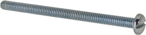 Value Collection - #8-32 UNC, 2-1/2" Length Under Head Slotted Drive Machine Screw - Pan Head, Grade 2 Steel, Zinc-Plated Finish, Without Washer - USA Tool & Supply