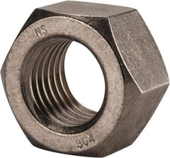 Value Collection - 1-3/8 - 6 UNC Stainless Steel Right Hand Hex Nut - 2-1/16" Across Flats, 1-11/64" High, Uncoated - USA Tool & Supply