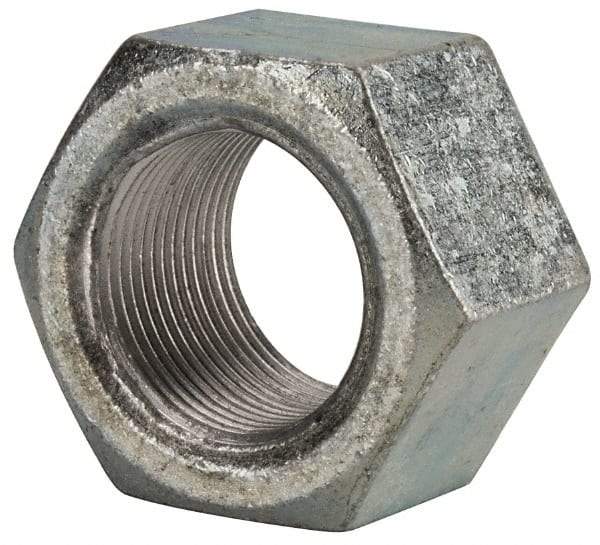 Value Collection - 1-3/8 - 12 UNF Steel Right Hand Hex Nut - 2-1/16" Across Flats, 1-11/64" High, Zinc Clear Finish - USA Tool & Supply