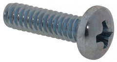 Value Collection - #4-40 UNC, 7/16" Length Under Head Phillips Drive Machine Screw - Pan Head, Grade 2 Steel, Zinc-Plated Finish, Without Washer - USA Tool & Supply