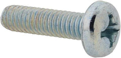 Value Collection - #12-24 UNC, 7/8" Length Under Head Phillips Drive Machine Screw - Pan Head, Grade 2 Steel, Zinc-Plated Finish, Without Washer - USA Tool & Supply