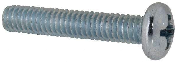 Value Collection - #12-24 UNC, 1-1/4" Length Under Head Phillips Drive Machine Screw - Pan Head, Grade 2 Steel, Zinc-Plated Finish, Without Washer - USA Tool & Supply