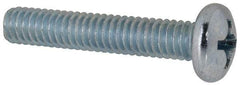 Value Collection - #12-24 UNC, 1-1/4" Length Under Head Phillips Drive Machine Screw - Pan Head, Grade 2 Steel, Zinc-Plated Finish, Without Washer - USA Tool & Supply
