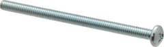 Value Collection - 1/4-20 UNC, 4" Length Under Head Phillips Drive Machine Screw - Pan Head, Grade 2 Steel, Zinc-Plated Finish, Without Washer - USA Tool & Supply