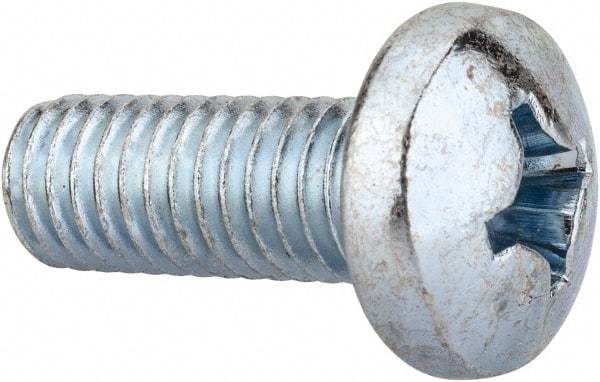 Value Collection - 3/8-16 UNC, 1" Length Under Head Phillips Drive Machine Screw - Pan Head, Grade 2 Steel, Zinc-Plated Finish, Without Washer - USA Tool & Supply