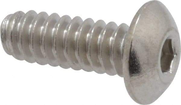 Value Collection - #6-32 UNC Hex Socket Drive, Button Screw - Grade 316 Stainless Steel, Uncoated, 3/8" Length Under Head - USA Tool & Supply