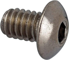 Value Collection - #8-32 UNC Hex Socket Drive, Button Screw - Grade 316 Stainless Steel, Uncoated, 1/4" Length Under Head - USA Tool & Supply
