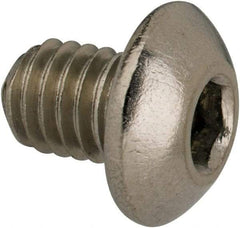 Value Collection - #10-32 UNF Hex Socket Drive, Button Screw - Grade 316 Stainless Steel, Uncoated, 1/4" Length Under Head - USA Tool & Supply