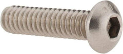 Value Collection - 1/4-20 UNC Hex Socket Drive, Button Screw - Grade 316 Stainless Steel, Uncoated, 1" Length Under Head - USA Tool & Supply