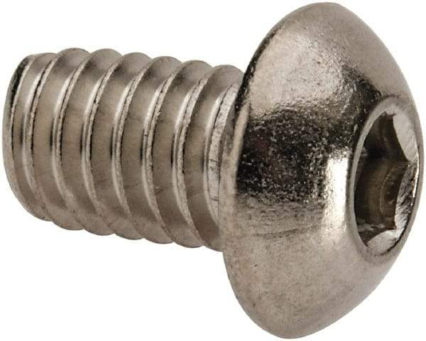 Value Collection - 5/16-18 UNC Hex Socket Drive, Button Screw - Grade 316 Stainless Steel, Uncoated, 1/2" Length Under Head - USA Tool & Supply