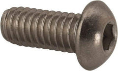 Value Collection - 5/16-18 UNC Hex Socket Drive, Button Screw - Grade 316 Stainless Steel, Uncoated, 3/4" Length Under Head - USA Tool & Supply
