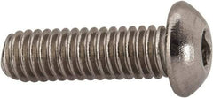 Value Collection - 5/16-18 UNC Hex Socket Drive, Button Screw - Grade 316 Stainless Steel, Uncoated, 1" Length Under Head - USA Tool & Supply