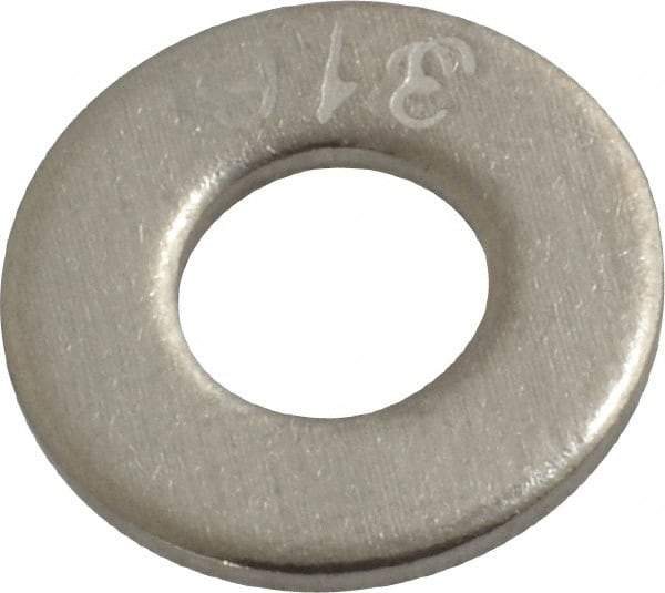 Value Collection - #12 Screw, Grade 316 Stainless Steel Standard Flat Washer - 1/4" ID x 9/16" OD, 0.065" Thick, Plain Finish - USA Tool & Supply