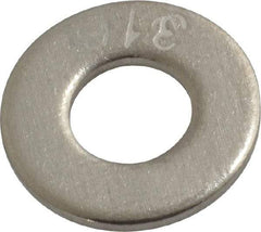 Value Collection - #12 Screw, Grade 316 Stainless Steel Standard Flat Washer - 1/4" ID x 9/16" OD, 0.065" Thick, Plain Finish - USA Tool & Supply