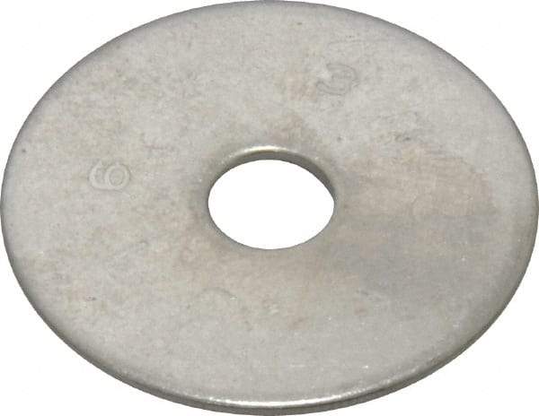 Value Collection - 1/4" Screw, Grade 316 Stainless Steel Fender Flat Washer - 1/4" ID x 1-1/4" OD, 0.057" Thick, Plain Finish - USA Tool & Supply