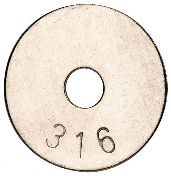 Value Collection - 5/16" Screw, Grade 316 Stainless Steel Fender Flat Washer - 0.336" ID x 1-1/2" OD, 0.069" Thick, Plain Finish - USA Tool & Supply