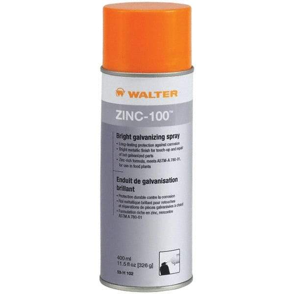 WALTER Surface Technologies - 11.5 oz Zinc Cold Galvanizing Compound - Comes in Aerosol, Food Grade - USA Tool & Supply