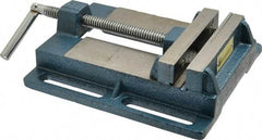 Interstate - 4-5/8" Jaw Opening Capacity x 1" Throat Depth, Horizontal Drill Press Vise - 5" Wide x 1" High Jaw, Stationary Base, Standard Speed, 9.65" OAL x 2.33" Overall Height, Cast Iron - USA Tool & Supply