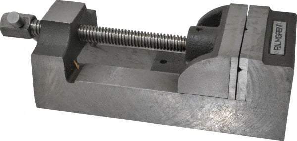 Palmgren - 4" Jaw Opening Capacity x 1-3/4" Throat Depth, Horizontal Drill Press Vise - 4" Wide Jaw, Stationary Base, Standard Speed, 10-3/4" OAL x 3-1/4" Overall Height, Cast Iron - USA Tool & Supply