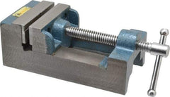 Interstate - 3-5/16" Jaw Opening Capacity x 1-7/64" Throat Depth, Horizontal Drill Press Vise - 3-1/2" Wide x 1.1" High Jaw, Stationary Base, Standard Speed, 8-1/2" OAL x 2-3/4" Overall Height, Cast Iron - USA Tool & Supply