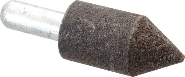 Grier Abrasives - 1" Diam 80 Grit 60° Included Angle Center Lap - Aluminum Oxide, Medium Grade, Extra Hard Density, Shank Mounted - USA Tool & Supply