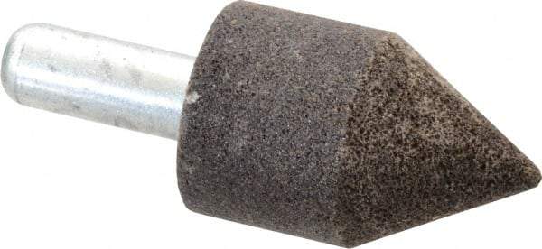 Grier Abrasives - 1-1/4" Diam 80 Grit 60° Included Angle Center Lap - Aluminum Oxide, Medium Grade, Extra Hard Density, Shank Mounted - USA Tool & Supply