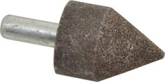 Grier Abrasives - 1-1/2" Diam 80 Grit 60° Included Angle Center Lap - Aluminum Oxide, Medium Grade, Extra Hard Density, Shank Mounted - USA Tool & Supply