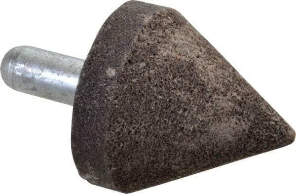 Grier Abrasives - 2" Diam 80 Grit 60° Included Angle Center Lap - Aluminum Oxide, Medium Grade, Extra Hard Density, Shank Mounted - USA Tool & Supply