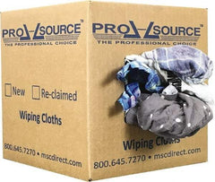 PRO-SOURCE - Reclaimed Cotton Polishing and Dust Cloths - Assorted Colors, Flannel, Low Lint, 5 Lbs. at 3 to 4 per Pound, Box - USA Tool & Supply