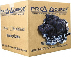 PRO-SOURCE - Reclaimed Cotton Polishing and Dust Cloths - Assorted Colors, Flannel, Low Lint, 10 Lbs. at 3 to 4 per Pound, Box - USA Tool & Supply