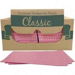 PRO-SOURCE - 1/4 Fold Food Service Wipes - Box, 22" x 12" Sheet Size, Pink - USA Tool & Supply