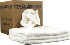 PRO-SOURCE - 40 Inch Long Virgin Terry Cotton Towels - White, Terry Cloth, Medium Lint, Box - USA Tool & Supply