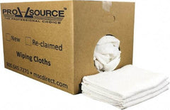 PRO-SOURCE - 40 Inch Long Virgin Terry Cotton Towels - White, Terry Cloth, Low Lint, Box - USA Tool & Supply