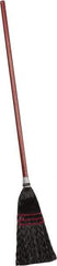 PRO-SOURCE - 40" OAL Polypropylene Bristle Corn Broom - 30" Handle Length, Wood Handle, 8" Wide, Water Resistance - USA Tool & Supply