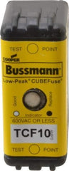 Cooper Bussmann - 300 VDC, 600 VAC, 10 Amp, Time Delay General Purpose Fuse - Plug-in Mount, 1-7/8" OAL, 100 at DC, 200 (CSA RMS), 300 (UL RMS) kA Rating - USA Tool & Supply