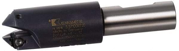 Kennametal - 6 to 8mm Diam, Whistle Notch Shank, 20mm Body Shank Diam, 45° Combo Chamfer and Countersink Drill - 8mm Drill Shank Diam, 3.42805R001 Insert, 108mm OAL - USA Tool & Supply