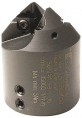 Kennametal - 8 to 10mm Diam, Hydraulic Chuck, 29.7mm Body Shank Diam, 45° Combo Chamfer and Countersink Drill - 10mm Drill Shank Diam, 3.42805R001 Insert, 56.5mm OAL - USA Tool & Supply