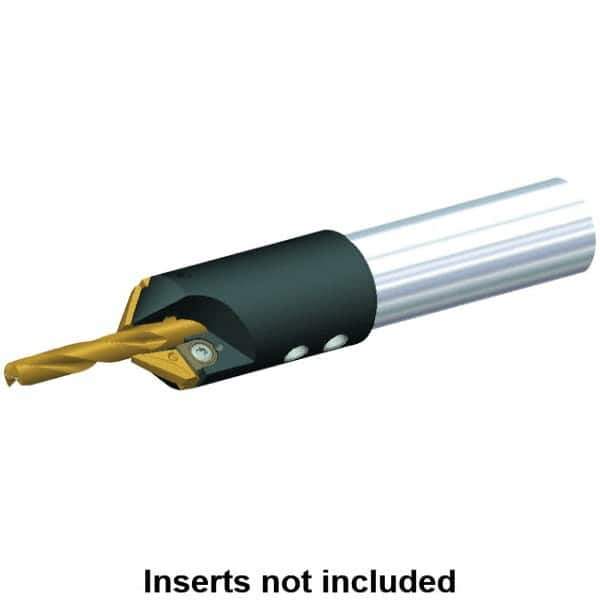 Kennametal - 1/4" to 7.95mm Diam, Straight Shank, 19.05mm Body Shank Diam, 45° Combo Chamfer and Countersink Drill - 5/16" Drill Shank Diam, 3.42805R001 Insert, 4.31" OAL - USA Tool & Supply