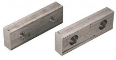 Snap Jaws - 4" Wide x 1.155" High x 0.55" Thick, Step Vise Jaw - Hard, Steel, Fixed Jaw, Compatible with 4" Vises - USA Tool & Supply
