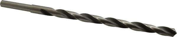 Michigan Drill - 19/32" Drill, 118° Point, High Speed Steel Silver Deming & Reduced Shank Drill Bit - Oxide Finish, 12" OAL, Straight Shank, 9" Flute Length, Right Hand Cut, Standard Point, Spiral Flute, Regular Spiral - USA Tool & Supply