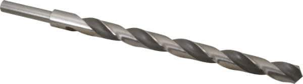 Michigan Drill - 47/64" Drill, 118° Point, High Speed Steel Silver Deming & Reduced Shank Drill Bit - Oxide Finish, 12" OAL, Straight Shank, 9" Flute Length, Right Hand Cut, Standard Point, Spiral Flute, Regular Spiral - USA Tool & Supply