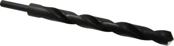 Michigan Drill - 15/16" Drill, 118° Point, High Speed Steel Silver Deming & Reduced Shank Drill Bit - Oxide Finish, 12" OAL, Straight Shank, 9" Flute Length, Right Hand Cut, Standard Point, Spiral Flute, Regular Spiral - USA Tool & Supply