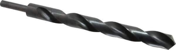 Michigan Drill - 1" Drill, 118° Point, High Speed Steel Silver Deming & Reduced Shank Drill Bit - Oxide Finish, 12" OAL, Straight Shank, 9" Flute Length, Right Hand Cut, Standard Point, Spiral Flute, Regular Spiral - USA Tool & Supply