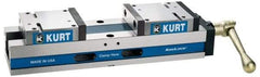 Kurt - 6" Jaw Width, 8" Max Jaw Opening, Manual Precision Self Centering Vise - 80,000 Max Operating psi, Ductile Iron, 23-1/2" OAL x 4.86" OAH - USA Tool & Supply
