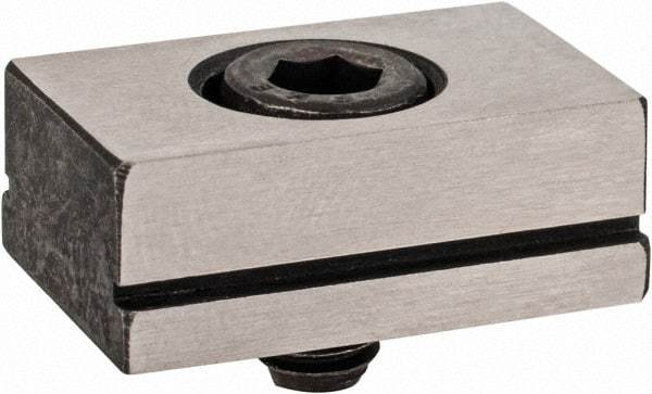 Kurt - 11/16" Base Width, 5/8" Slot Width, 1/4" Fastener Diam Compatibility, Step Fixture Key - 7/32" Slot Height, 0.12" Base Height, 1" OAL x 11/16" Overall Width x 3/8" Overall Height - USA Tool & Supply