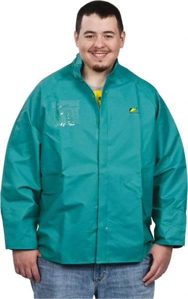 OnGuard - Size 2XL, Green, Chemical, Rain, Flame Resistant/Retardant Jacket - 62" Chest, 1 Pocket - USA Tool & Supply