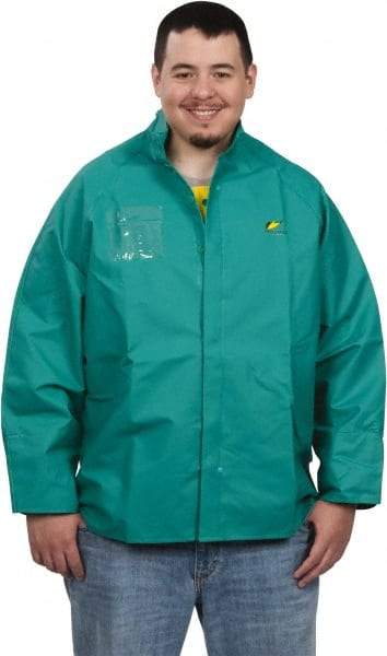 OnGuard - Size 3XL, Green, Chemical, Rain, Flame Resistant/Retardant Jacket - 66" Chest, 1 Pocket - USA Tool & Supply