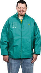 OnGuard - Size 4XL, Green, Chemical, Rain, Flame Resistant/Retardant Jacket - 70" Chest, 1 Pocket - USA Tool & Supply